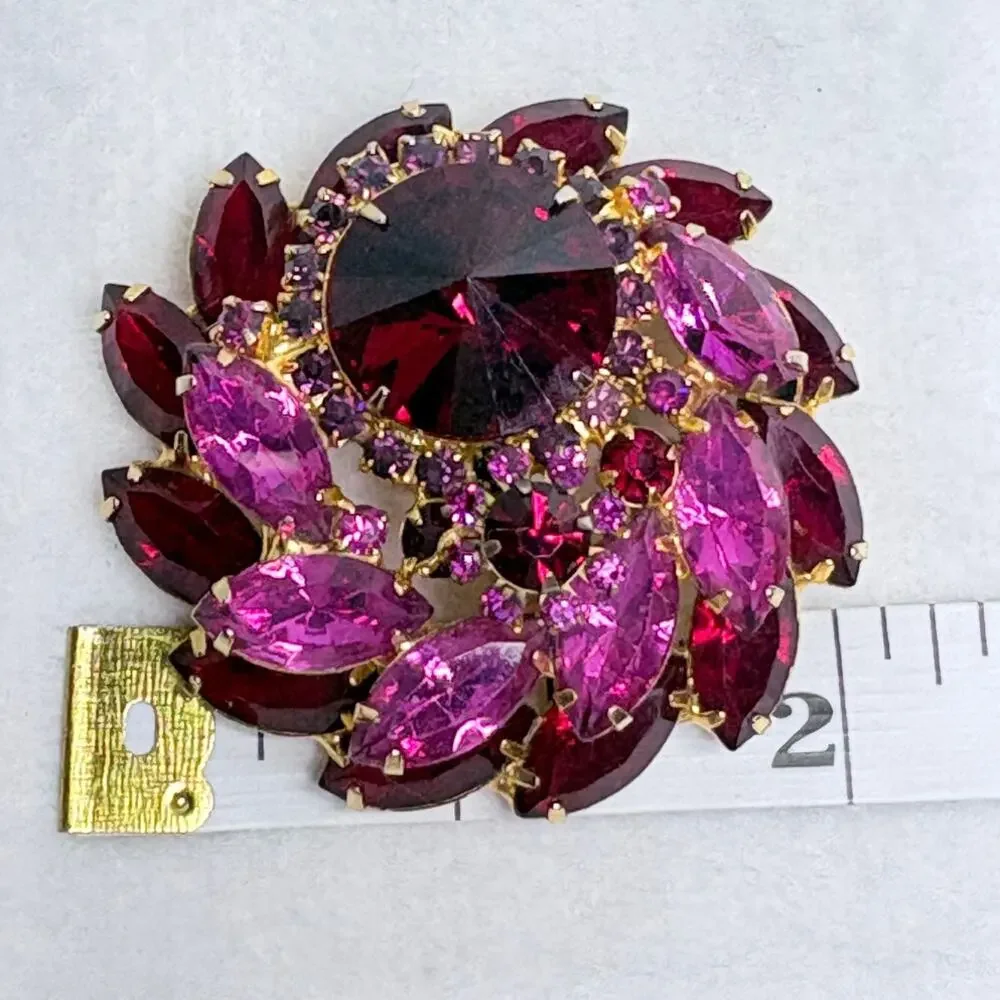 Verified Juliana (D&E) Rivoli & Navette Floral Brooch – Reference #7674